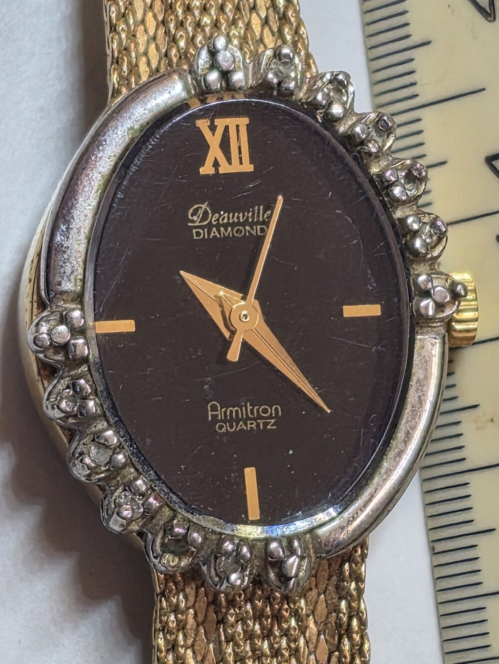 Armitron Gold-Tone Women's Bracelet Watch with Black Dial